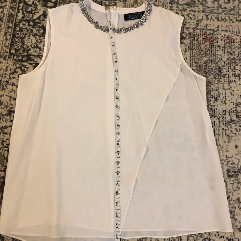 Magaschonil silk white top size 14 - Picture 4 of 5